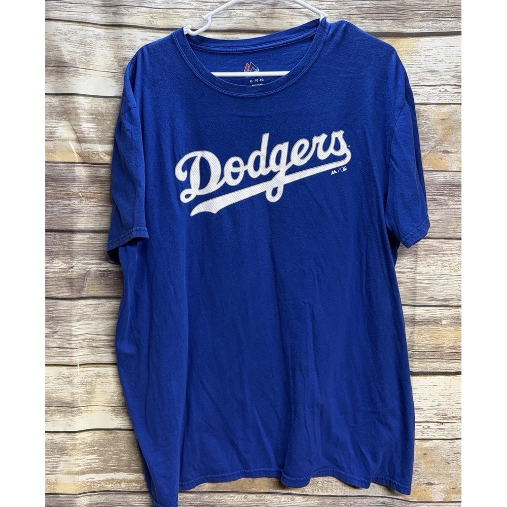 Cody Bellinger‎ #35 Los Angeles Dodgers Majestic Blue Jersey T-Shirt Men's XL